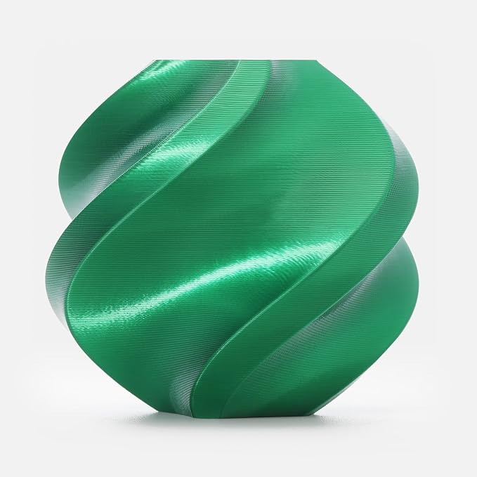 Bambu Lab PLA Silk+ Filament 1.75mm 1kg Spool - PLA 3D Printer Filament, Smooth Finish, Low Warp, Easy to Print, Compatible with Bambu Lab & Most FDM 3D Printers - Candy Green (13506) - Spool