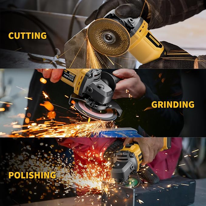 Angle Grinder 4-1/2" Cordless Compatible with DEWALT 20V Max Battery, Brushless Grinder Tool, 6 Variable Speed for Cutting Grinding Polishing (Tool Only)