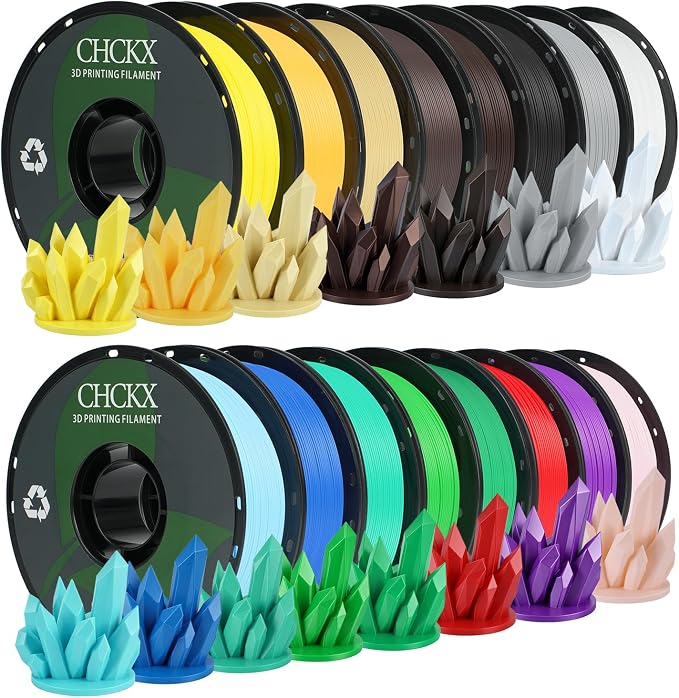 16 KG PLA 3D Printer Filament Bundle, 1.75mm, 16 Colors, 1kg Spool (2.2lbs), Dimensional Accuracy +/-0.02mm, Pack of 16