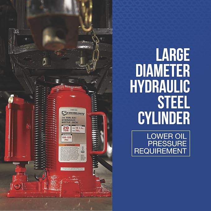 Strongway 20-Ton Air/Hydraulic Bottle Jack