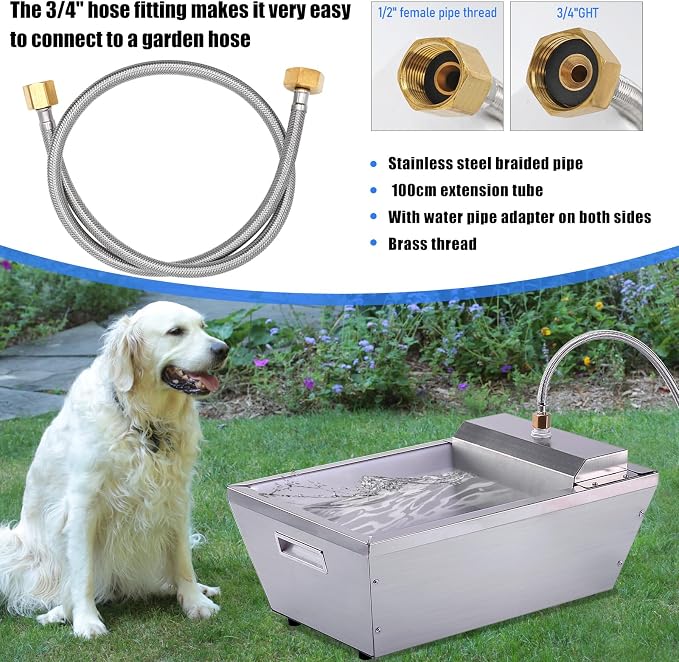 Automatic Dog Water Bowl Dispenser Auto Livestock Water Trough Outdoor Self Filling Waterer for Goat, Cattle, Horse, Pig, Sheep, Dog, Poultry