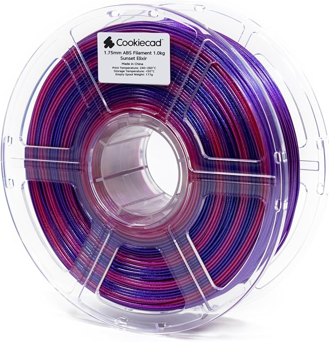 Cookiecad ABS Filament 1.75mm 1kg Rainbow Iridescent 3D Printer Filament - Sunset Elixir ABS