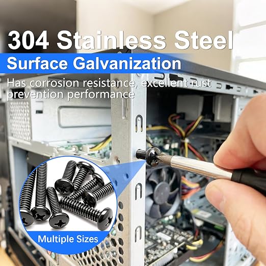 237PCS Machine Screws Nuts and Bolts Assortment Kit, 304 Stainless Steel Bolts 8 Sizes #6-32#8-32#10-24 Phillips Pan Head Hardware Screws Assortment Kit, Assorted Bolts, Nuts and Washers Kit