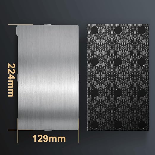 Upgraded Magnetic Printing Platform, 2PCS Spring Steel Sheet Flexible Build Plate and 1PCS Base Printing Platform for ELEGOO Saturn 4 / Saturn 4 Ultra 3D Printer 224x129mm