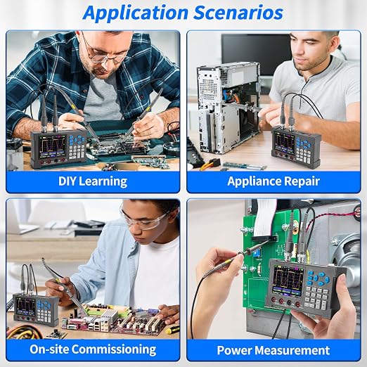LCD Handheld Digital Oscilloscope Kit - 2 Channel 3.2" TFT Multimeter Oscilloscope Signal Generator Mini Automotive Oscilloscope Bandwidth 120Mhz Digital Oscilloscopes Portable 250MSa/s Sampling Rate
