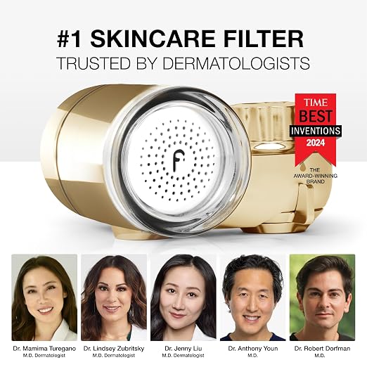 Filterbaby Skincare Filter 2.0, Bathroom Sink Filter Faucet for Skin Care | 99.9% Chlorine Removal – 0.000001 mm Carbon Fiber, Clinically Tested, Skin Hydration in 2 Weeks (Shiny Gold)