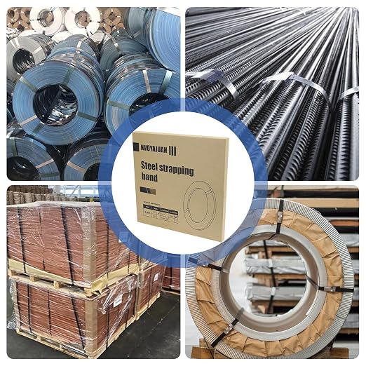 5/8" x .020" x 200' Black Steel Strapping Coil with Portable Dispensed Box Painted and Waxed Metal Band for Pallet Banding(1500 lbs Break Strength)