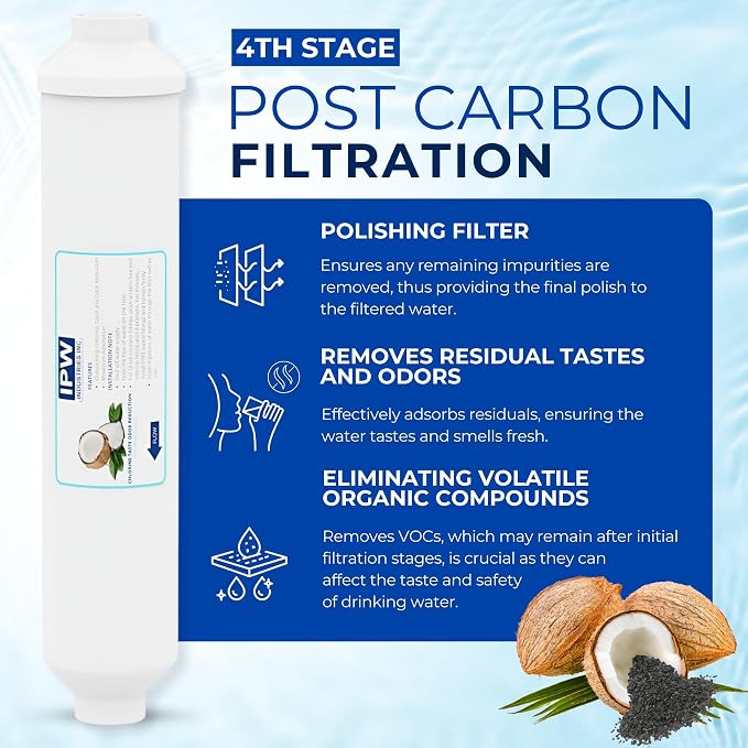 IPW Industries Inc. | Complete Reverse Osmosis Water Filter Replacement Kit for Krystal Pure KR15 - Membrane Filter, Carbon Block Filters, Polypropylene Sediment Filter for Efficient Water Filtration