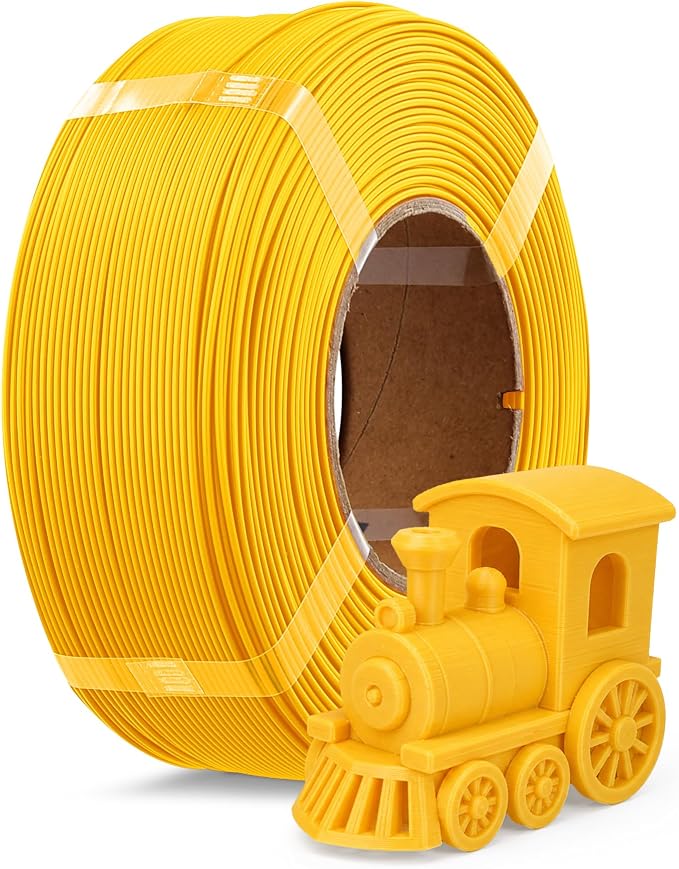 OVERTURE High Speed Refill PLA+ 3D Printer Filament 1.75mm, Upgraded Rapid PLA 2.0 with Enhanced Toughness & Stability, 1kg (2.2lb) Refilament for Bambu Lab (Yellow)