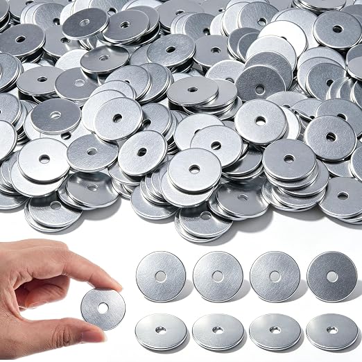 Yaocom 200 Pieces 3/16" x 1-1/4" Zinc Fender Washers Thickness 2mm Fender Washers for Wood and Wet Environment