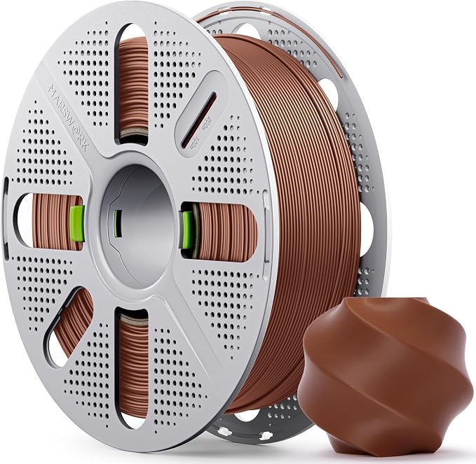 PLA Basic, Pre-Dried Filament with Quick-Swap Reusable Spool 1kg (2.2lbs), 1.75mm 3D Printing Filament, Compatible with Bambu Lab 3D Printers – Brown