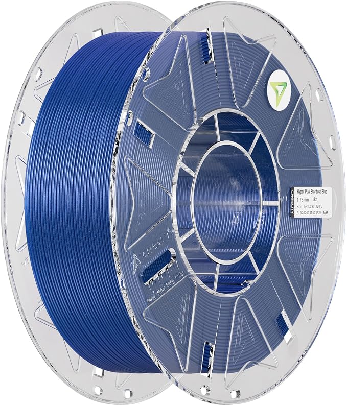 Creality PLA Starry Galaxy 3D Printer Filament, 1.75mm Sparkle PLA, Shimmering Stardust Finish, High-Speed RFID Smart Filament, Smooth Shine Fits for Most 3D Printers (Stardust Blue)