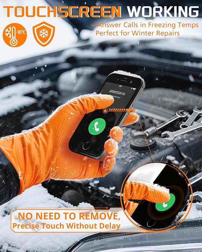 nitroshield 9mil Heavy Duty Disposable Nitrile Gloves,Orange Medium 800Pcs -Chemical Resistant, Latex & Powder Free Rubber Gloves Diamond Texture for Automotive, Mechanics, Cooking,BBQ, Industrial Use