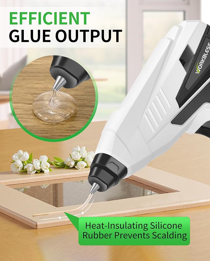 Hot Glue Gun: 100W Heavy and Duty Glue Gun - Hands Free Professional Hot Glue Gun with Foot Rest for Professional DIY & Industrial Use, Arts, Home Repair, 20PCS 0.28'' Glue Sticks