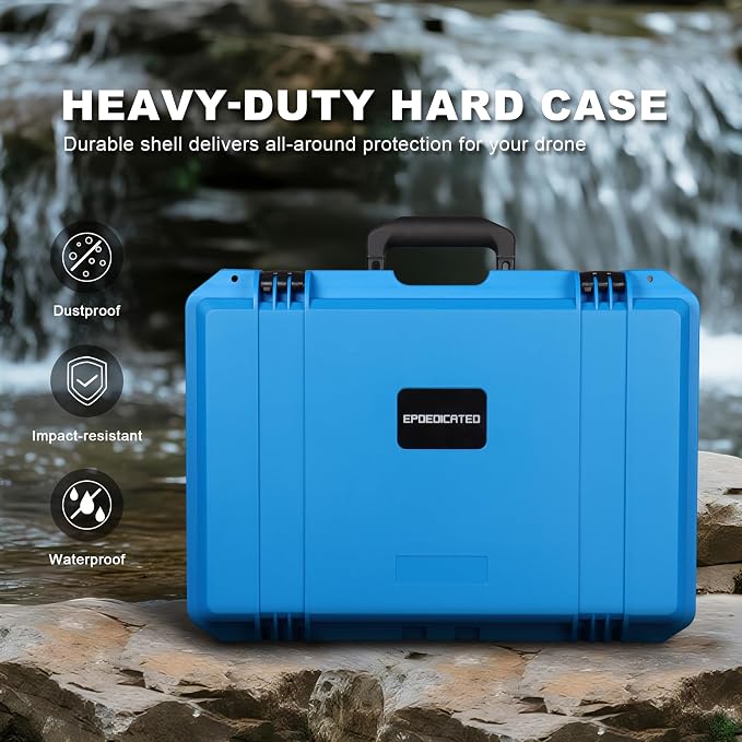 IP67 Waterproof Protective Hard Case with Custom Foam Insert, 18", Blue | For Technicians, Photographers And Field Work; Fits Tools, Cameras, Drones, Audio Gear, Electronics And Test Instruments