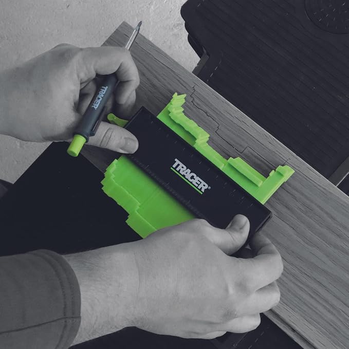 Tracer Contour Gauges and Deep Hole Construction Pencil Set. 130mm (5”) & 250mm (10”) Precise Profile Tools. 2 x Gauges and Carpenters Pencil Set