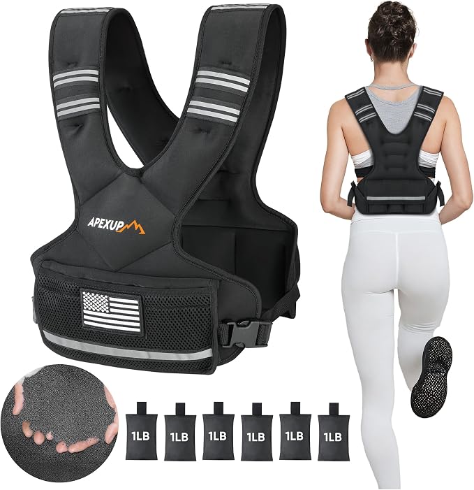 TICONN Reflective Safety Vest (1PK,L) + Adjustable Weighted Vest 4-10lbs