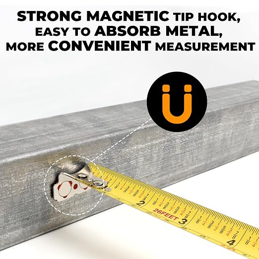 MulWark 4 Pack Metric Tape Measure, Easy Read Measuring Tape Retractable with Fractions 1/8, Both-Side Metal Blade, Magnetic Hook & Shockproof Case for Construction, Carpenter, Architect, Woodworking