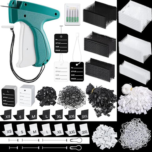 Chumia 3576 Pcs Tagging Guns for Clothes Labels Attacher Stitch Guns for Clothing with 3000 Barbs, 5 Needles and 100 Price Tags, Sewing Kit for Retail Stores, Garage Yard Sales(Black, White)