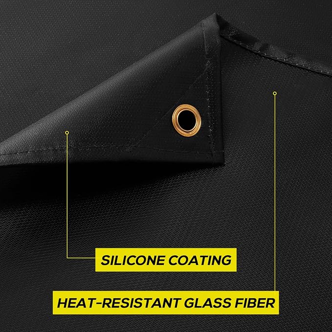 2Pack Welding Blanket, 4x6ft Silicone Coated Fiberglass Fire Blanket, Welding Blanket Fireproof, Designed for in Home and Outdoor Use for Professional and Heavy-duty Welding, Cutting, and Other Uses