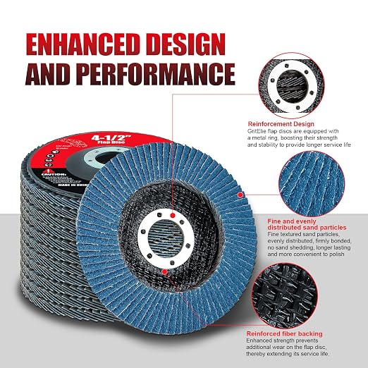 60 Pack Flap Discs 80 Grit, 4 1/2" x 7/8" for Angle Grinder,Type 29 Zirconia Grinding Wheel for Metal,Wood,Stainless Steel, Sheet Metal