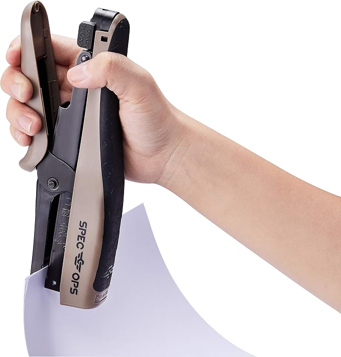 Spec Ops Tools Heavy Duty Plier Stapler for Packaging, Compatible with 3/8" and 1/4" Leg Length Staples, 45 Sheet Capacity, Comfort Grip