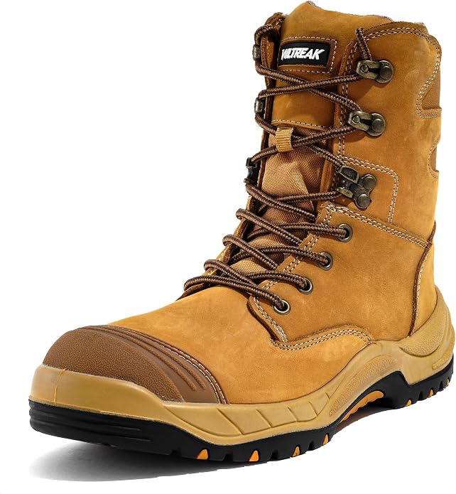Steel Toe Work Boots for Men and Women, S3 Certified Safety Boots with Lace-Up Design, Waterproof, Anti-Puncture, Slip-Resistant, Ideal for Construction, Outdoor