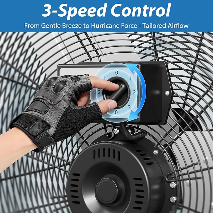 LifePlus 36" Industrial Drum Fan, 600W High Velocity 3-Speed Heavy Duty Metal Air Circulator with 360° Tilt, Casters Handle for Warehouse Factory workshops Patios Garage 21800 CFM