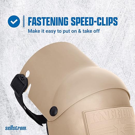 Sellstrom Ultra Flex KneePro Professional Knee Pads for Men & Women with Thick Foam Cushioning & Heavy Duty Hard Outer Shell - Adjustable Straps with Speed-Clips & Ergonomic Metal Hinges - for Construction Work, Gardening, Roofing, Flooring