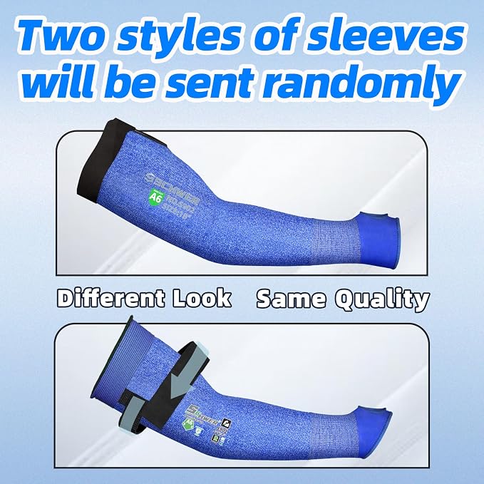 Schwer 2 Pairs AIR-SKIN ANSI A6 Cut Resistant Arm Sleeves for Men & Women S902, Non-PFAS Arm Protectors for High Risk Work, UPF50+ UV Protection Cooling Gardening Sleeves for Farming, Lightweight
