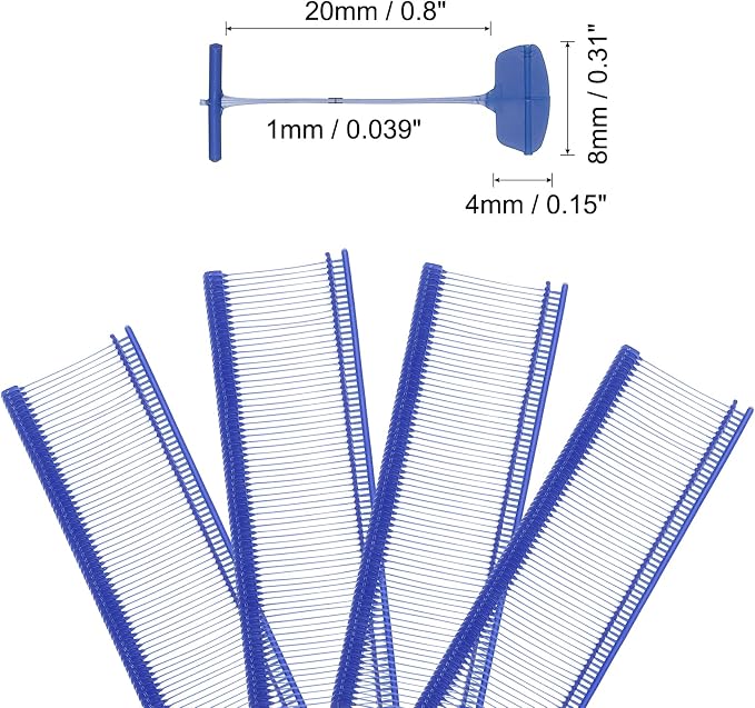 uxcell 5000pcs 0.8 Inch(20mm) Micro Tagging Gun Fasteners, Tag Pins Clothing Tagging Barbs Attachments Plastic Garment Price Tag Barb for Clothes, Dark Blue