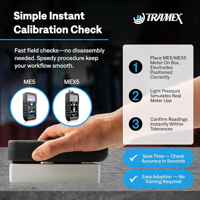 Tramex Calibration Check Box for Moisture Encounters MEX5 & ME5 | Perform Regular On-Site Calibration Checks of Your Meter When Measuring Wood, Drywall & Building Materials