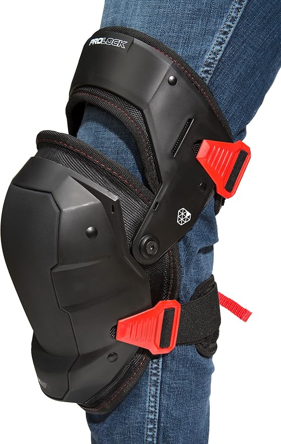 Prolock Weight-Dispersing Foam Knee Pads with Thigh Stabilization, Ideal for Flooring/Roofing, Adjustable (1 pair)