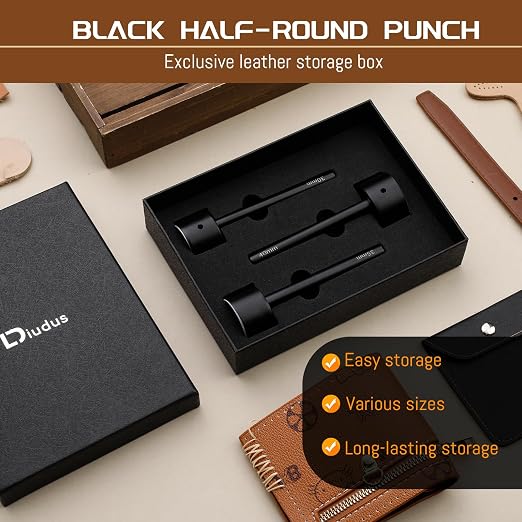 3 Sizes Leather Corner Punch, Half-Round Punch Set, Leather Belt End Punch Tool, Belt Cutter Cutting Tool, Leatherworking Tools for Strap Belts, Wallet, Bags