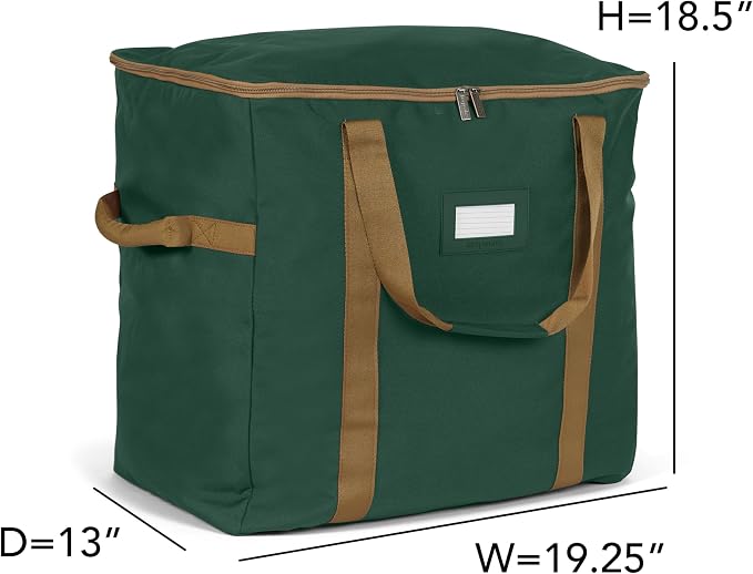 Covermates Keepsakes Treasurekeeper Storage Bag - Carrying Handles, ID Window - Holiday Storage, Green