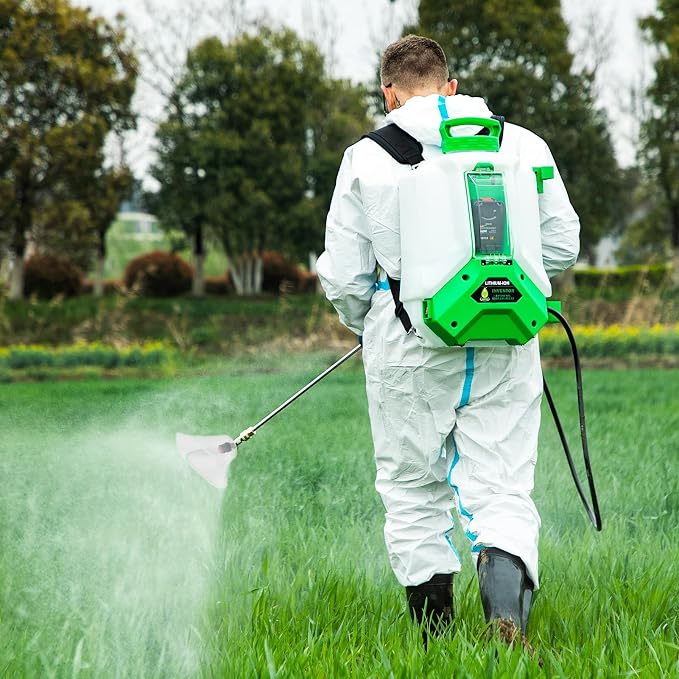 Battery Powered Backpack Sprayer 4 Gallon Battery Backpack Sprayer in Lawn and Garden with 36/65 PSI for Weed/Pest Control, Watering with A Protective Cover