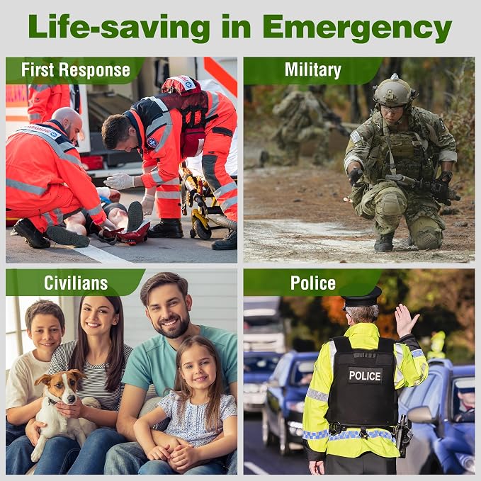 Premium IFAK Trauma Kits, First Aid Kits with Tourniquet, 36" Splint, Israeli-Bandage,Survival Emergency Prepare Equipment Bag for Home, Outdoor, Heavy-Duty Workspace, School, Car