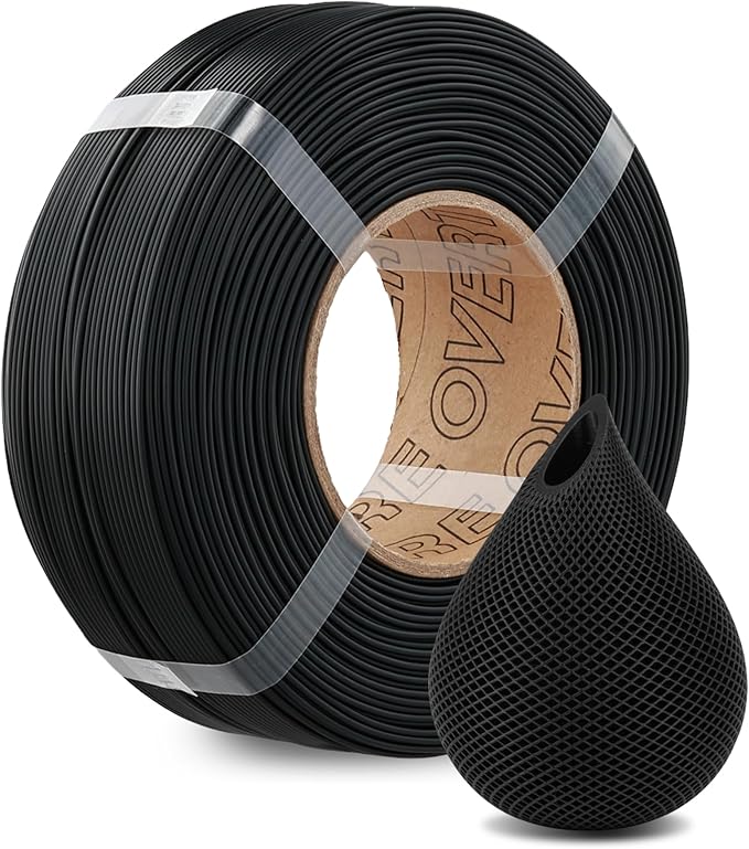 OVERTURE High Speed PLA Filament Refill 1.75mm, Rapid PLA Spoolless 3D Printing Filament, 1kg (2.2lb) Refilament for Bambu Lab, Accuracy +/- 0.02mm, Fit Most FDM Printers (Black)