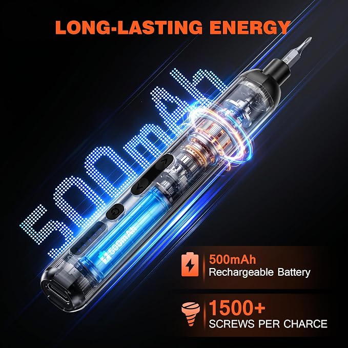 138-IN-1 Electric Screwdriver Set Cordless, Rechargeable Screw Driver with LED Light, 120 Precision Bits, Magnetic Storage Professional Home Repair Tool Kit for Electronics, Camera, Watch, PC RC, Gray