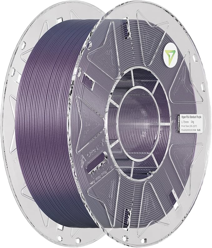 Creality PLA Starry Galaxy 3D Printer Filament, 1.75mm Sparkle PLA, Shimmering Stardust Finish, High-Speed RFID Smart Filament, Smooth Shine Fits for Most 3D Printers (Stardust Purple)