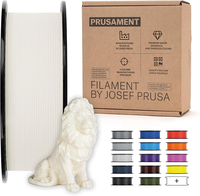 Prusament Premium PLA Vanilla White 1.75mm 1kg 3D Printer Filament | PLA filament with ±0.02 mm precision, low warping, and reliable, tangle-free printing for beginners and professionals.