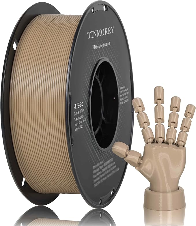 TINMORRY PETG Filament 1.75, Rapid PETG-Eco 3D Printer Filament, Compatible with Most FDM 3D Printers, 1 KG 1 Spool, Apricot
