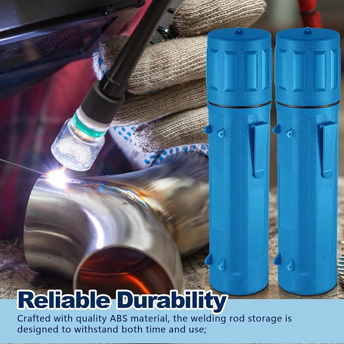 Zonon 4 Pcs Welding Rod Storage Tube 14 Inch Electrode Welding Rod Holder Container Airproof and Waterproof for Canister(Blue)