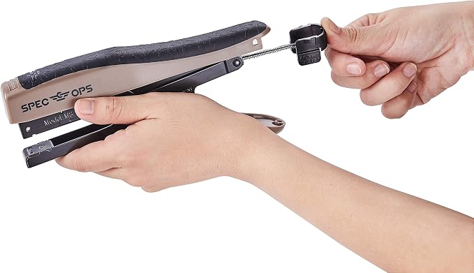 Spec Ops Tools Heavy Duty Plier Stapler for Packaging, Compatible with 3/8" and 1/4" Leg Length Staples, 45 Sheet Capacity, Comfort Grip