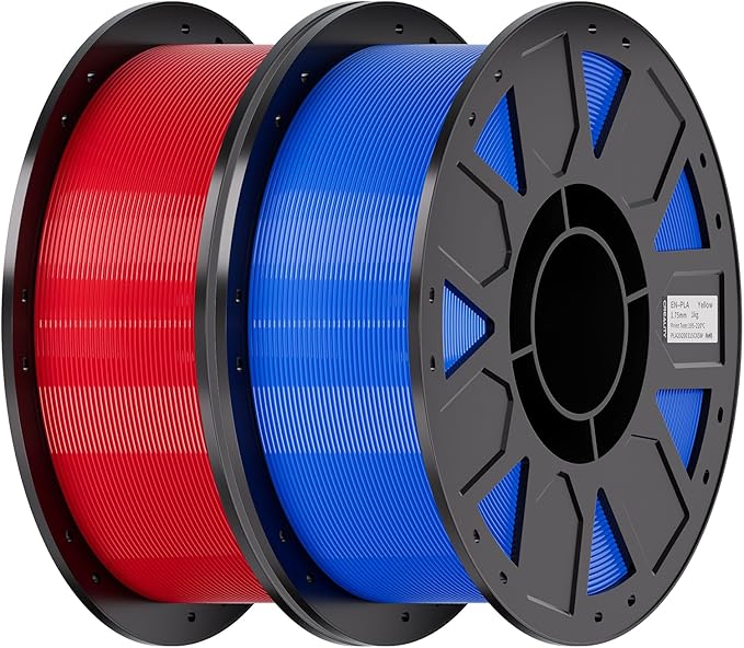 Creality Ender PETG 3D Printer Filament 1.75mm 2KG (4.4lbs), High Precision, Strong Toughness, Odorless, Better Flow, Moistureproof 3D Printing Ender PETG Filament, Blue & Red