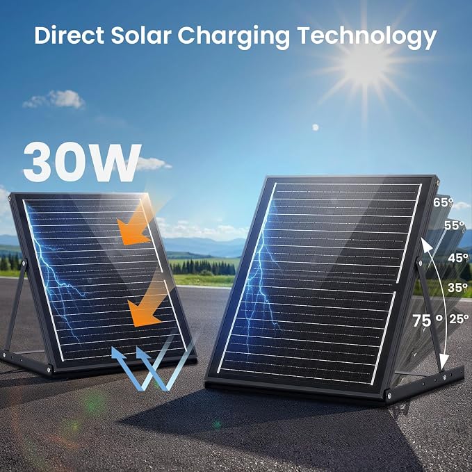 GROWNEER Solar Powered Exhaust Fan, 30W Solar Panel+10" High Speed Solar Powered Fans with Power Adapter, Waterproof Solar Fan with Bracket for Shed, Chicken Coop, Greenhouse, Attic