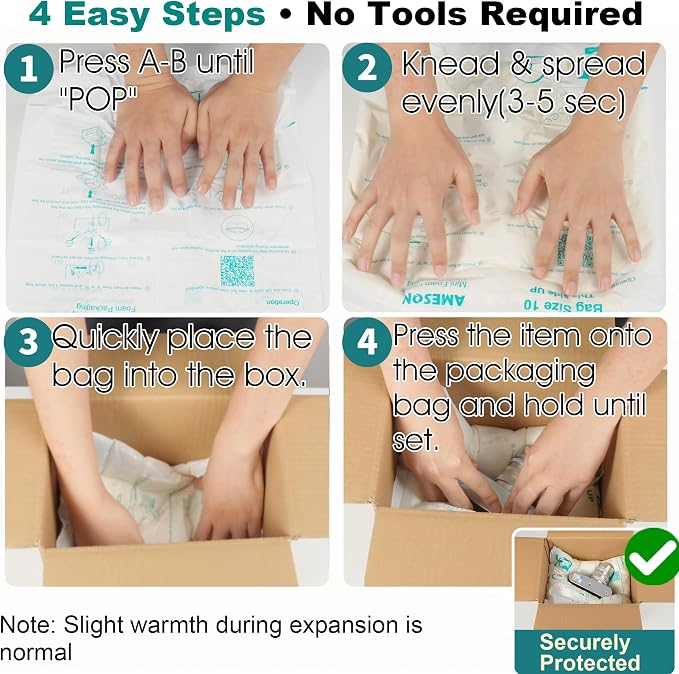 6 Pcs 21”x25” large Size Expanding Packing Foam, Protective Packaging Foam for Shipping Fragile Items, Protects Electronics, PC, Glassware, Pottery & Irregular Shapes