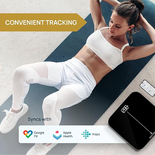 INEVIFIT Smart Premium Bathroom Scale, Highly Accurate Bluetooth Digital Bathroom Body Weight Scale, Precisely Measures Weight & BMI for Unlimited Users