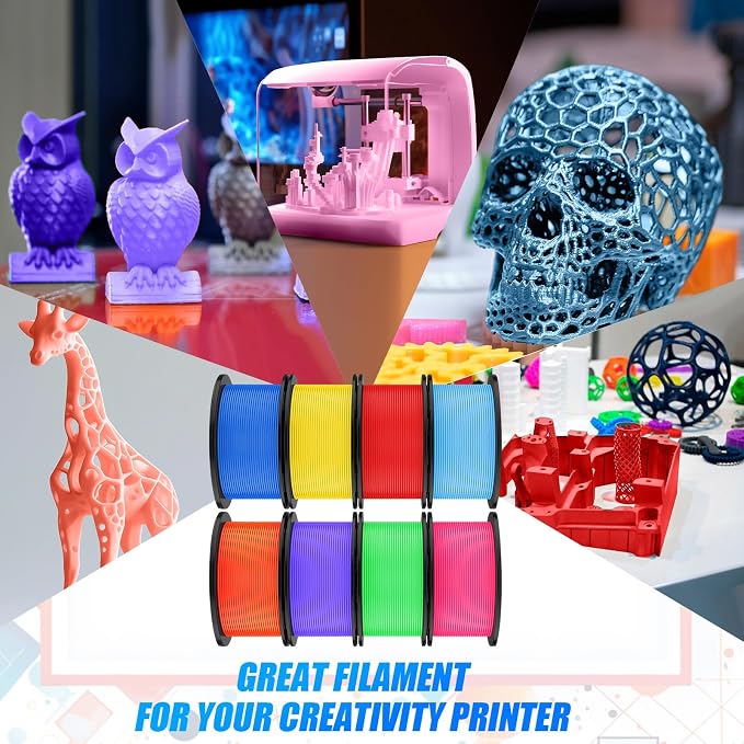 Pangda 3D Printer Filament Bundle 1.75mm Multicolor Matte or Silk PLA Filament 3D Printing Material for Halloween Thanksgiving Day Christmas Easter Holiday Crafting Decorations(Dazzling Color)