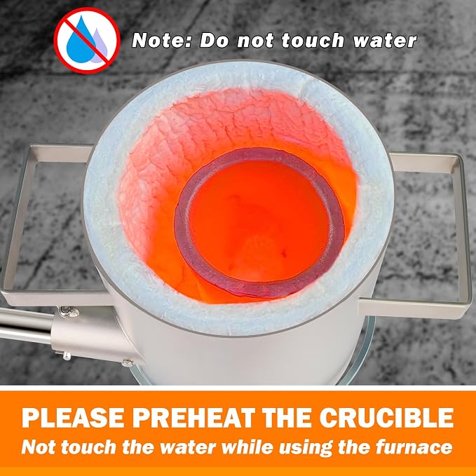 Nelyrho Propane Smelting Furnace Kit – 7kg Crucible, Support Stand, Tongs Included – Stainless Steel Foundry Melting Furnace for at-Home Metal Melting of Aluminum, Gold, Silver, and Copper Scrap